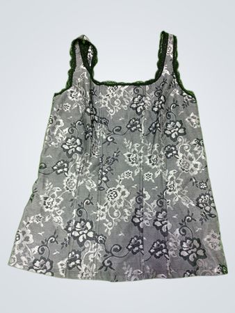 Gray Floral Tank Top