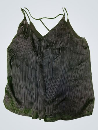 Black Satin Spaghetti Strap Cami Top