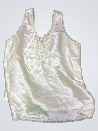White Satin Lace Cami Top