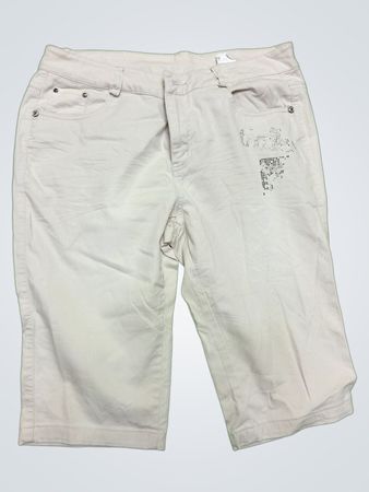 White Capri Pants with Bling