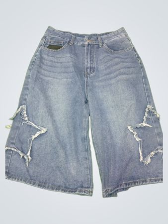 Distressed Denim Shorts