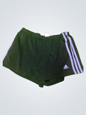 Adidas Black Shorts with Three White Stripes