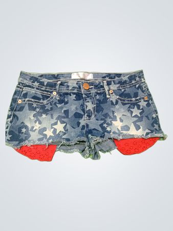 No Boundaries Star Print Denim Shorts