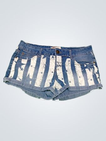 Ashley Stewart Printed Denim Shorts