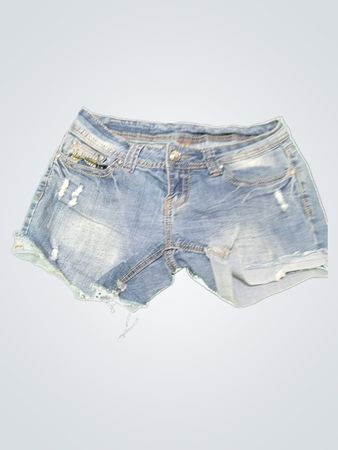 Red Rivet Denim Shorts