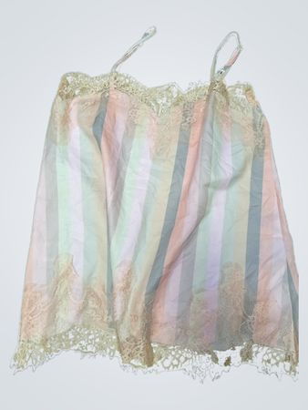 Pastel Striped Camisole with Lace Trim