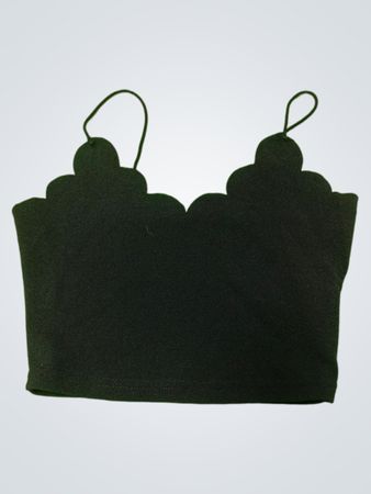 Black Scalloped Tube Top