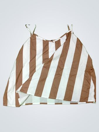 Brown and White Striped Top