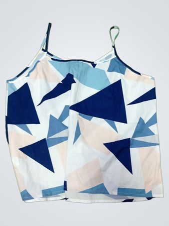 Blue and White Geometric Pattern Cami