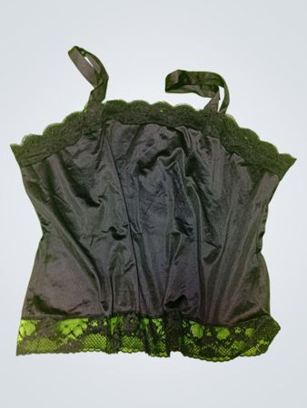Black Lace-Trimmed Silk Camisole