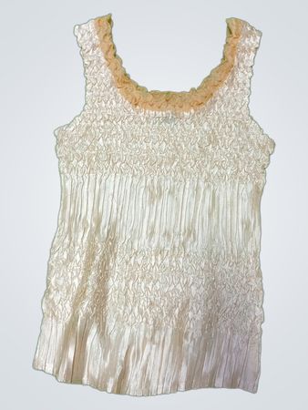 White Smocked Sleeveless Top