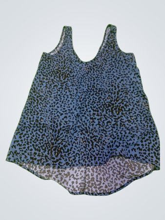 Blue Leopard Print Tank Top