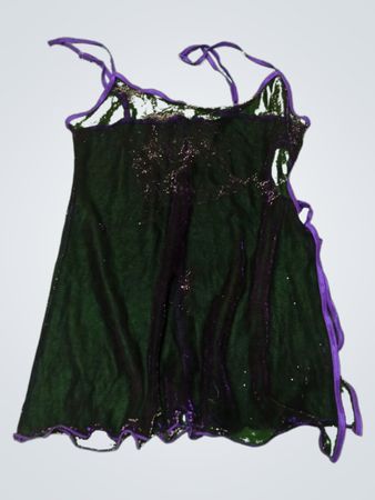 Green Sheer Camisole with Purple Trim