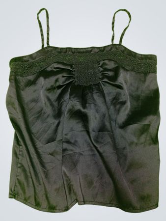 Black Satin Lace Cami Top
