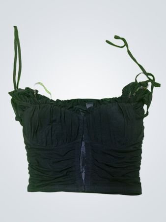 Black Ruched Crop Top