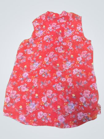 Floral Red Sleeveless Top