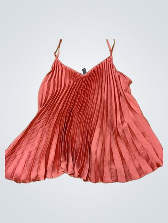 Rust Pleated Satin Cami Top