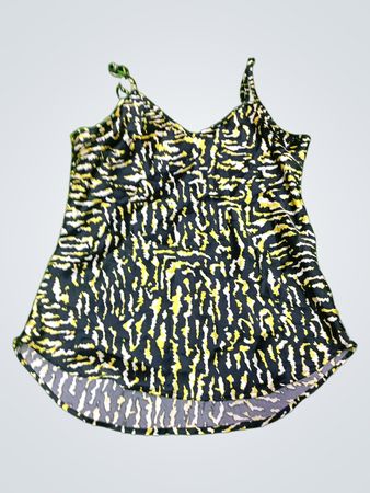 Women's Yellow and Black Patterned Tank Top