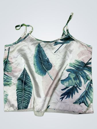 Leaf Patterned Cropped Top
