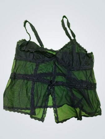 Unbranded Black Lace Mesh Cami Top