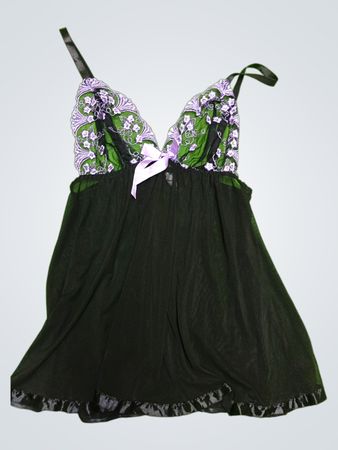 Black Chemise with Lace Trim