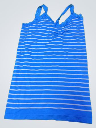 Blue and White Striped Tank Top