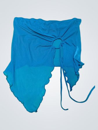 Unbranded Blue Sheer Ruffled Cami Top