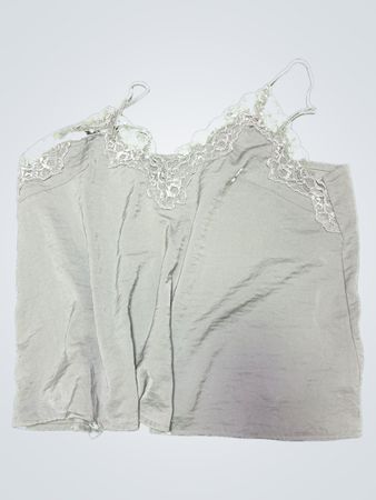 Gray Lace Trim Cami Top