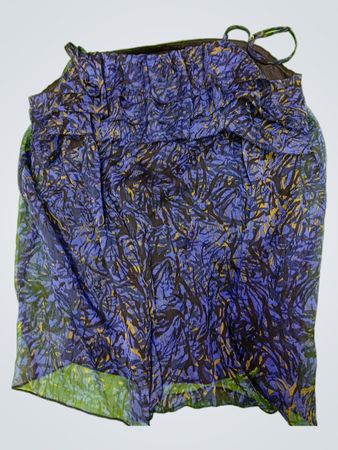 Blue Floral Patterned Shorts