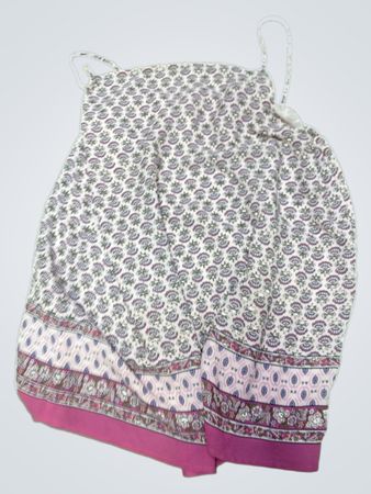 Floral Patterned Sundress with Pink Hem