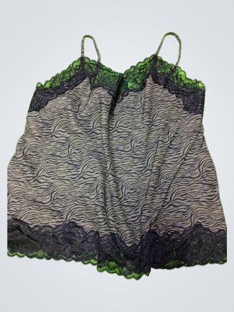 Zebra Print Lace Trim Camisole