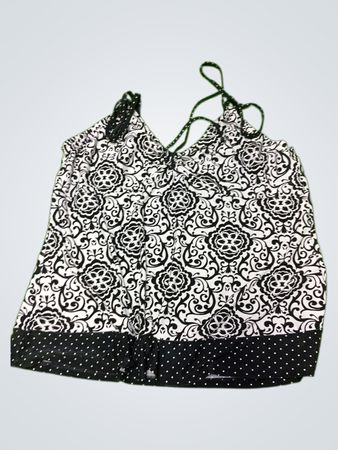 Black and White Floral Pattern Tank Top