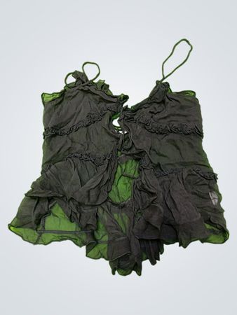 Black Ruffled Camisole