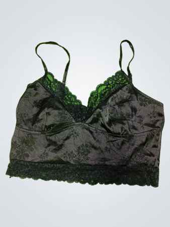 Black Lace Trim Bra Top