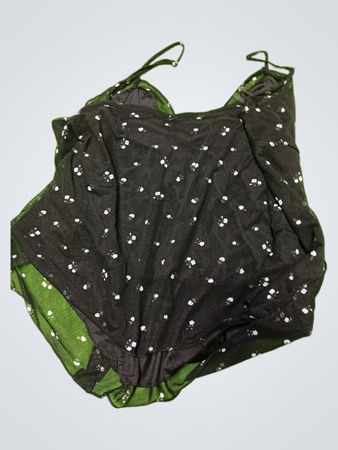 Black Sheer Top with White Floral Pattern