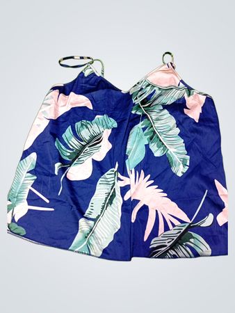 Blue Tropical Leaf Camisole