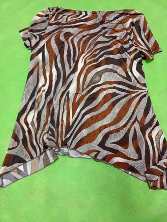 Brown and White Zebra Print T-Shirt