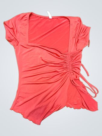Red Ruched Blouse