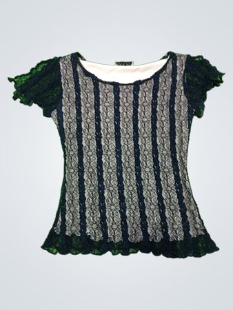 Black and Gray Lace Top