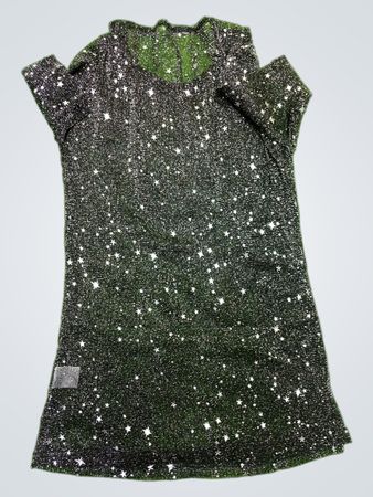 Mango Black Star Print Sparkly Top