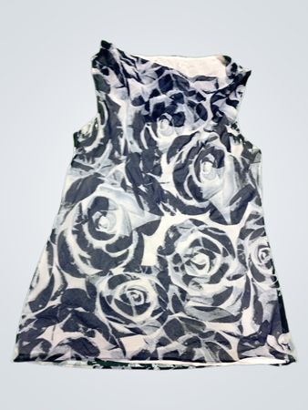 Black and White Rose Pattern Dress