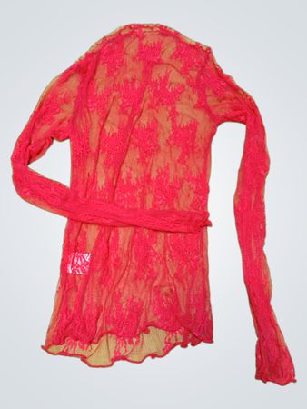 Red Lace Sheer Top