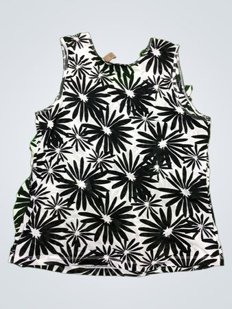 Black and White Floral Tank Top