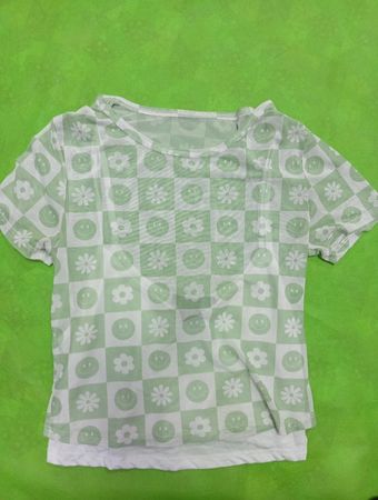 Green and White Checkered Shirt