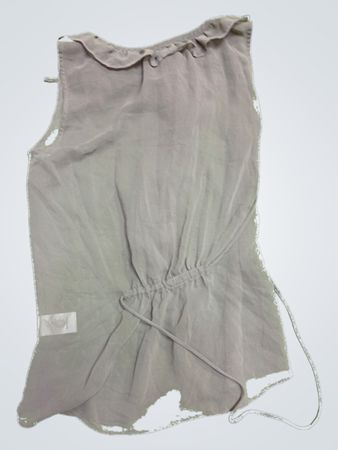 Gray Ruffled Sleeveless Top