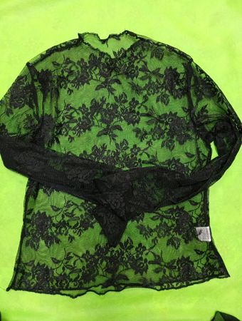Green Sheer Lace Top