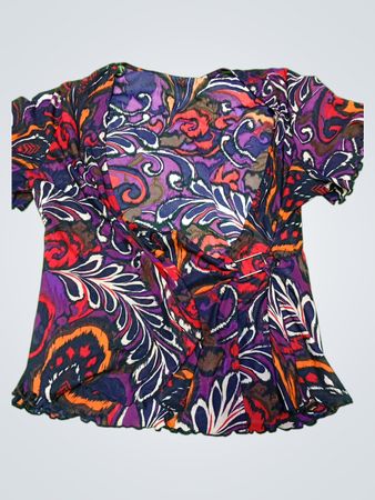 Blouse with Colorful Floral Pattern