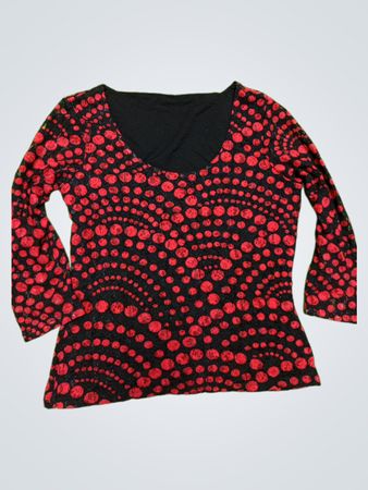 Red and Black Polka Dot Blouse