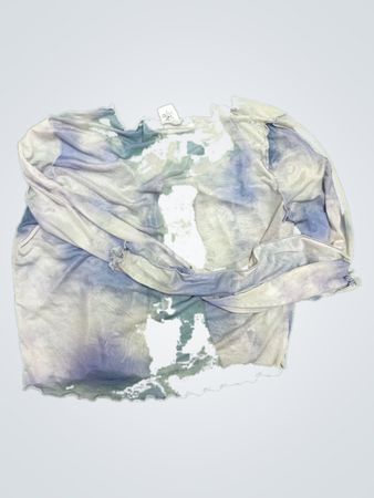 Blue Tie-Dye Long-Sleeve Top