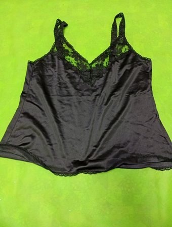 Black Lace-Trimmed Camisole